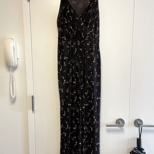 Black floral Kaleigh wide leg jumpsuit;